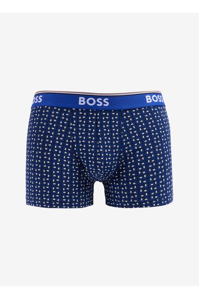 BOSS Mavi Erkek Boxer Trunk 3P Power Design