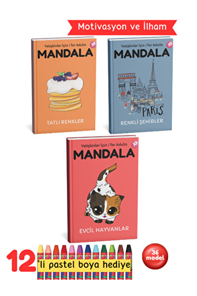 Pembe Yayınevi Mandala Boyama Kitabı Seti - Stres Yok Özel Seri