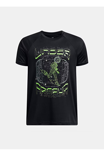 Under Armour Baskılı Siyah Kız Çocuk T-Shirt 1389974-001-UA B TECH GAME DAY SS