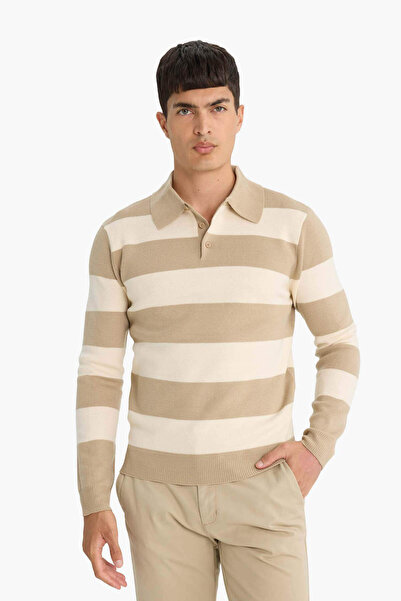 DeFacto Sandfarbener Herrenpullover Y4194AZ/BG206