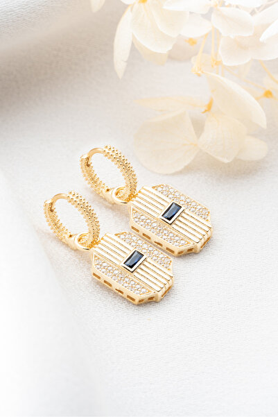 Silvano Jewelry 925 Ayar Gümüş Baget Taşlı Sallantılı Küpe