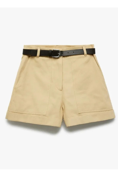 Koton Normal Bel Regular Fit Camel Kadın Şort 5SAK40051EW