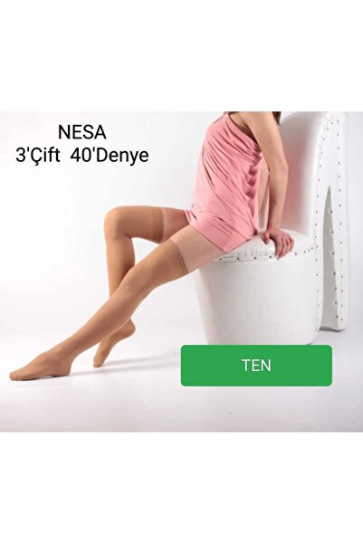 NESA 3'Șosete duble pentru profesori 40 de la ciorapi din tul pentru laptop - 57 de culoare nud