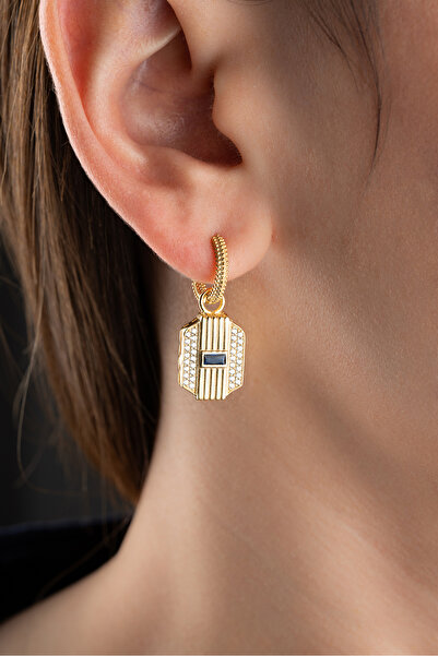 Silvano Jewelry 925 Ayar Gümüş Baget Taşlı Sallantılı Küpe