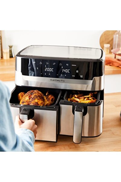 TEFAL Çift Hazne 8,3lt Kapasite Easy Fry & Grill Yağsız Fritöz - Aile Boyu Kapasite