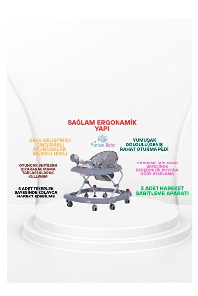 TURHAN BEBE 3 Kademe Müzikli Mama Tablalı Bebeğin İlgisini Çekecek Çıngıraklı...