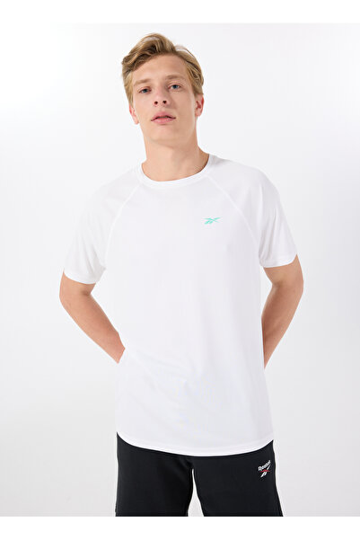 Reebok تي شيرت LC 6375 MELTON TEE أبيض برقبة دائرية وقصة عادية للرجال