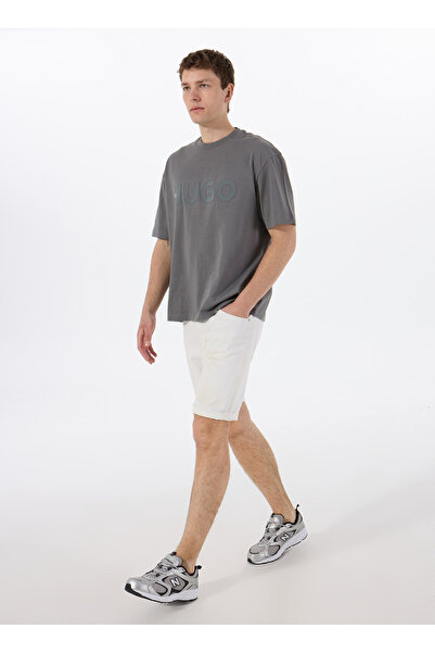 HUGO Crew Neck Plain Gray Men's T-Shirt 50525765_Dinkee 10259511 01