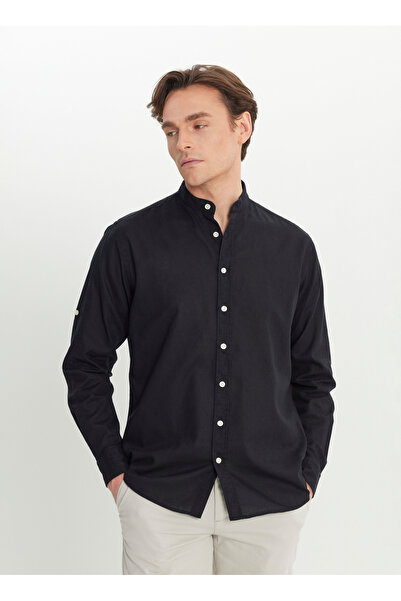 ALTINYILDIZ CLASSICS Altınyıldız Classics Comfort Fit Hakim Yaka Siyah Erkek Gömlek ACE020252167_SYH