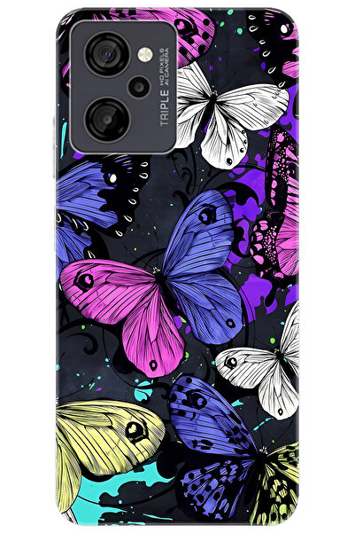 CASPER Via M40 / Via M45 Uyumlu Kılıf Desen Baskılı Silikon Kalp Yapan Kelebek STK:651 CP-F1Oy4GZ