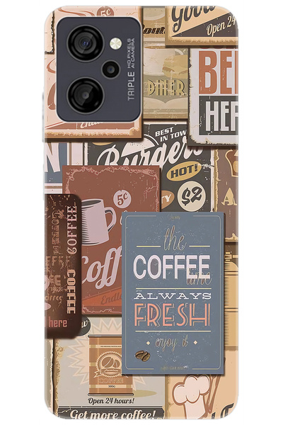 CASPER Via M40 / Via M45 Uyumlu Kılıf Desen Baskılı Silikon Kahveci Tabelaları STK:1013 CP-5BfNKWu