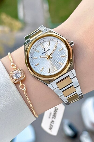 Daniel Klein Gold Gümüş Renk 33 Mm Kadın Kol Saati ve Bileklik