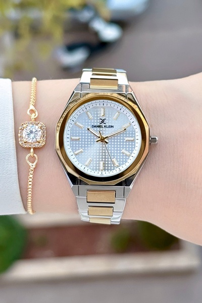 Daniel Klein Sarı Silver Renk 24 Ay Garantili 33 Mm Kadın Kol Saati ve Bileklik