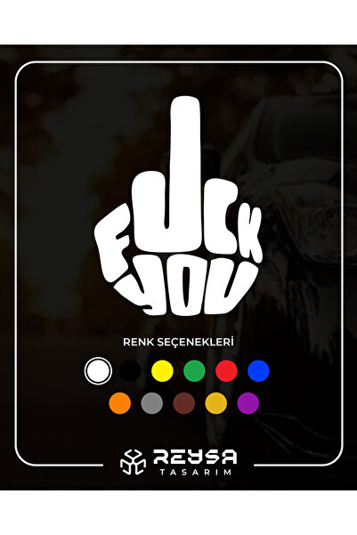 Reysa Tasarım ملصق F*ck You مقاس 20x10 سم أبيض