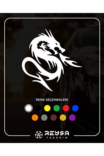 Reysa Tasarım Kızgın Ejderha Araba Sticker 15x15 Cm Beyaz