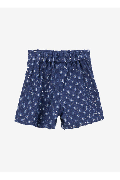 Barbie Lacivert Kız Çocuk Standart Jakarlı Şort BRB5SG-SRT6518