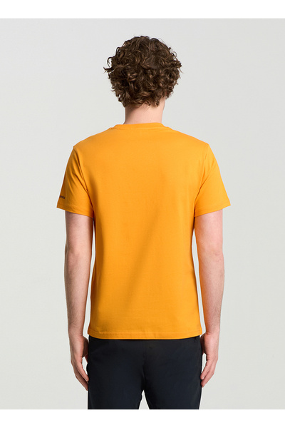 Columbia 9110861816cs0414 Ανδρικό μπλουζάκι με πορτοκαλί λαιμόκοψη και κανονικό στάμπα