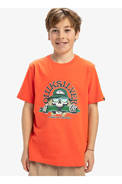 Quiksilver Desenli Turuncu Erkek Çocuk T-Shirt EQBZT04850-EV SKULL FEAST SS YTH