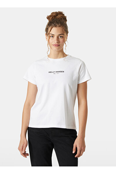 Helly Hansen HHA.54591_HELLY HANSEN W CORE T-SHI Beyaz Bisiklet Yaka Normal Düz Kadın T-Shirt