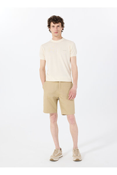 Guess Bisiklet Yaka Standart Desenli Beyaz Erkek Kazak M4GR05Z3DN1G047 CORNELL WASHED SS