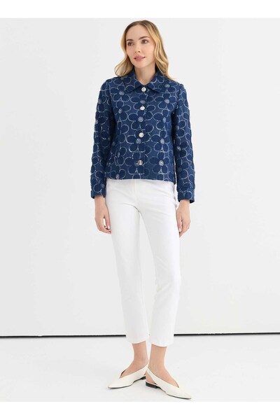 Selen Standart İndigo Kadın Ceket 25YSL1488