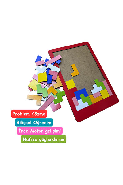 antiola Ahşap Tetris Blok Eğitici Zeka Gelişim Oyun Seti