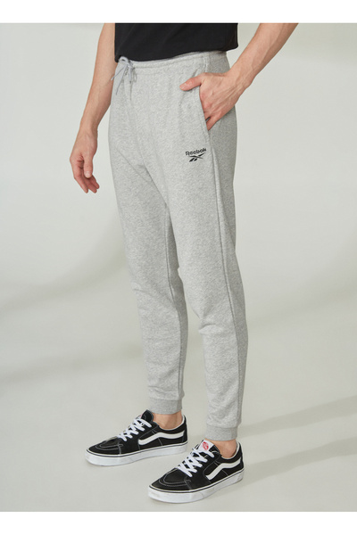 Reebok 100067631 RI FT Left Leg Jogg Gri Melanj Erkek Normal Kalıp Eşofman Altı