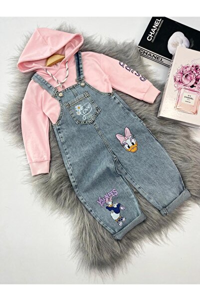 Mişsa Bebe Girl's Jeans Salopet Denim 3-6 Years 2 Pieces