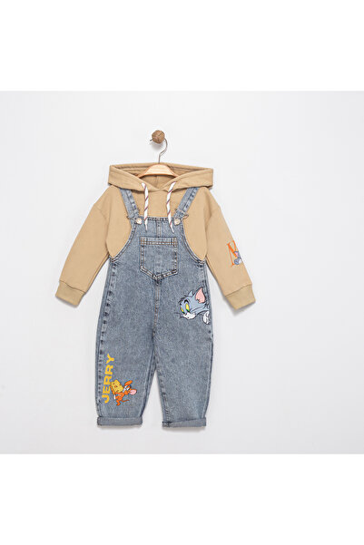 Mişsa Bebe Children's Jeans Salopet Loose Cut Denim 3-6 Years Old 2 Pieces