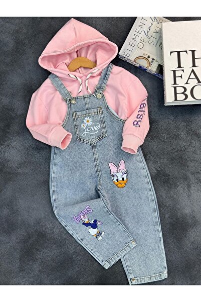 Mişsa Bebe Girl's Jeans Salopet Denim 3-6 Years 2 Pieces