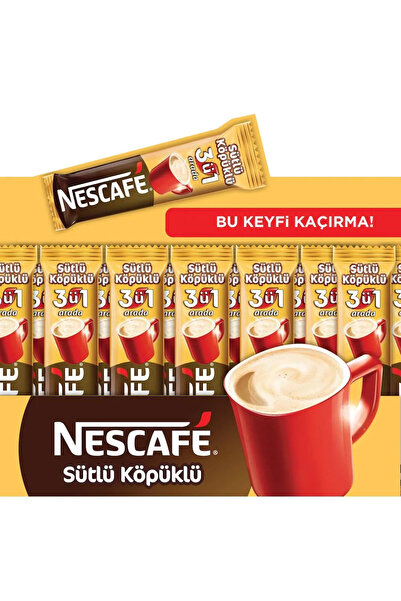 Nescafe 3'ü 1 Arada (üçü Bir Arada ) Sütlü Köpüklü 17,4 gr X 72 Adet -