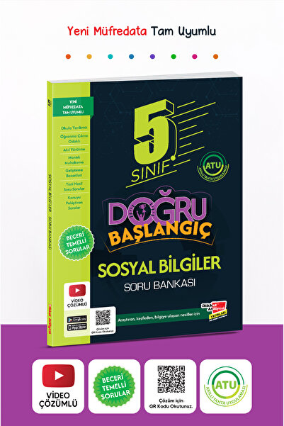 Dikkat Atölyesi Yayınları 5 Sınıf Doğru Başlangıç Sosyal Bilgiler Soru Bankası