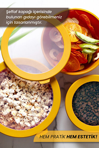 MYBOX Ayza Set of 2 Round Storage Containers Microwave and Freezer Safe Multi-Purpose Kitchen Storage Container 1.5-2.5L