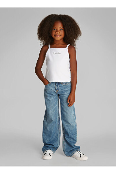 Calvin Klein Baskılı Beyaz Kız Çocuk T-Shirt IG0IG02868YAF