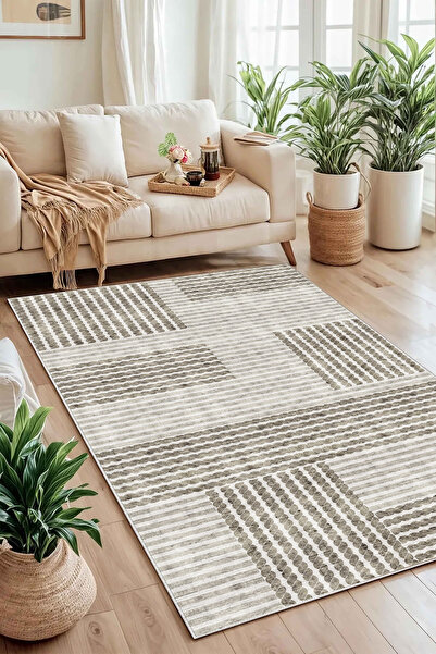 df home Salon Halısı Mutfak halısı Yolluk Geometrik İskandinav Eskitmeli Dijital Baskı Yıkanabilir halı 9101