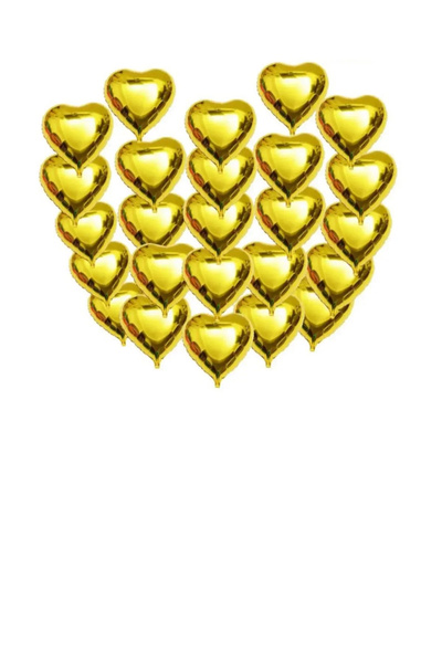 Görkem Toptan KALP FOLYO MİNİ 6 ADET !!! 10 İNÇ 25 CM GOLD