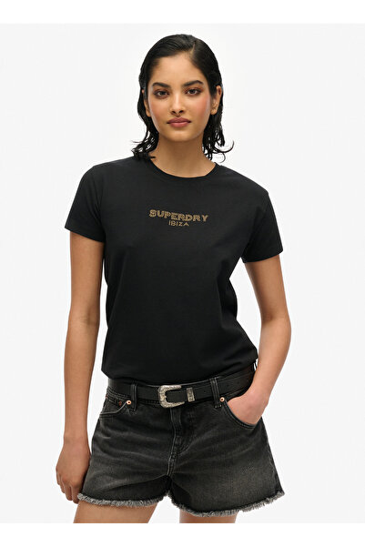 SUPERDRY Bisiklet Yaka Siyah Kadın T-Shirt W1011612A