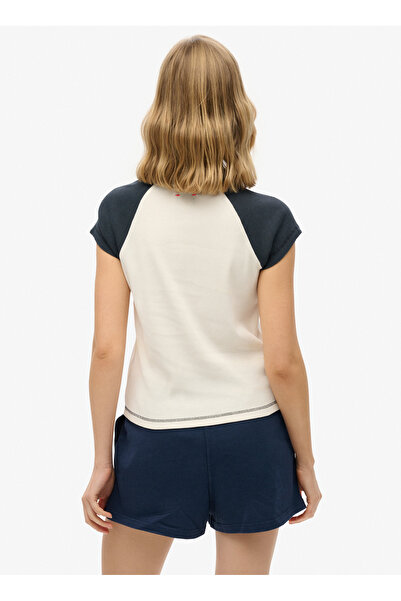 SUPERDRY Bisiklet Yaka Koyu Beyaz Kadın T-Shirt W1011603A