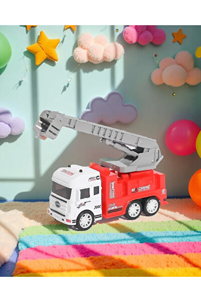 Genel Markalar Eğitici Oyuncaklar Oyuncak İtfaiye Arabası 15cm Sürtmeli Araç ...