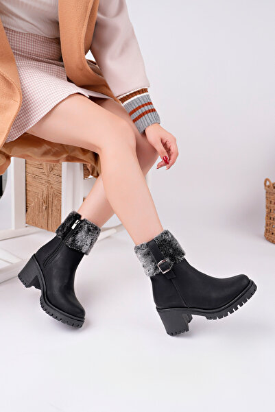 Moda Kadıköy Γυναικείες μαύρες μπότες με ψηλό τακούνι