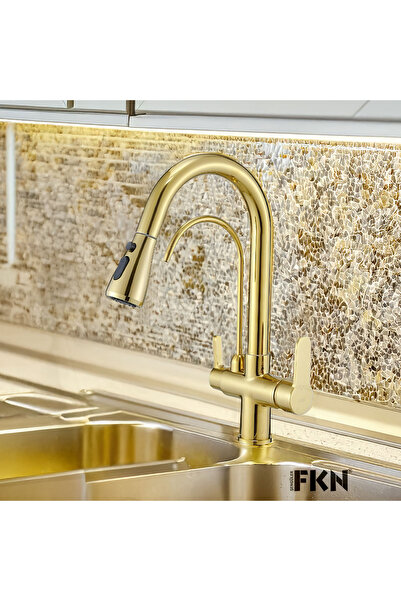 FKN Gold Color Spiral Sink Faucet - Purified
