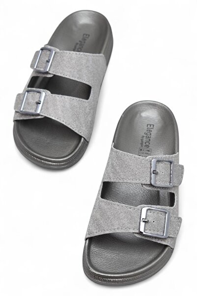 ISPARTALILAR 380 Comfortable Orthopedic Sole Daily Women's Slippers Double Buckle Women's Slippers with Sim Detail