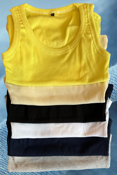 madelion Athlete 5+1 Gift Body Ribbed 100% Cotton Flexible Fabric Thick Straps Summer Mixed Color