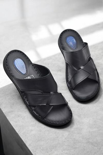ISPARTALILAR Gel Sole 056 FULL ORTHOPEDIC Daily Genuine Leather Ανδρικές παντόφλες Γνήσιο δέρμα εσωτερικά και εξωτερικά