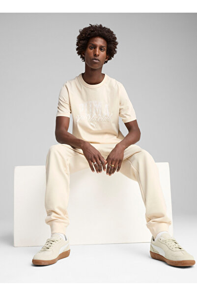 Puma 68464387 CLASS Graphic Tee Ανδρικό μπλουζάκι με στάμπα με κρεμ στρογγυλή λαιμόκοψη κανονική εφαρμογή