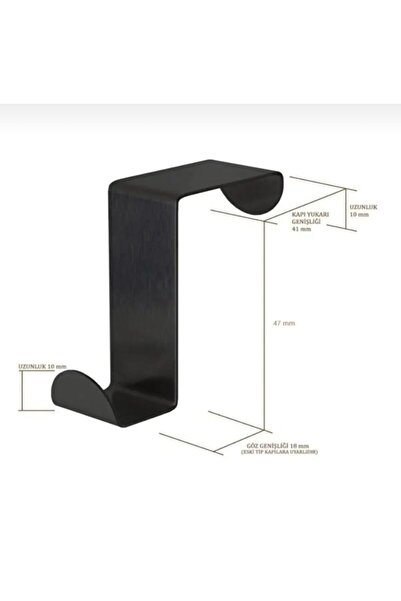 VENON 2 Adet Siyah Amerikan Kapı Arkası Askılığı Metal Askı Organizer Mutfak Banyo Kapı Arkası Askılık