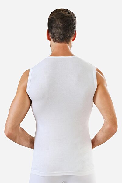 Arma Yıldız Men's Cotton White T-Shirt Zero Sleeve Crew Neck Sleeveless Undershirt 2 Pack