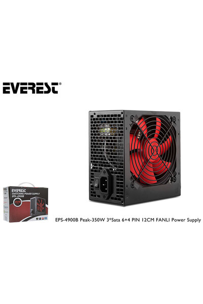 Everest Eps-4900b Peak 350w 2*ide 4* Sata 4+4p Cpu 12cm Fan Atx Power Supply