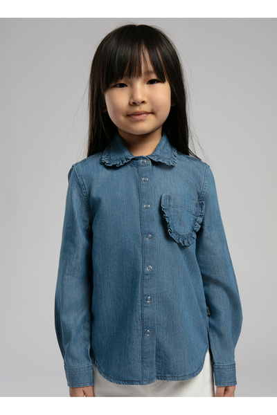 Lee Cooper Düz Mavi Kız Çocuk Gömlek 252 LCG 141002