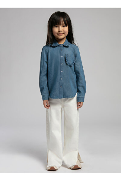 Lee Cooper Düz Mavi Kız Çocuk Gömlek 252 LCG 141002